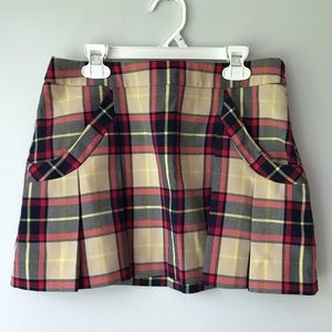 Vintage Light Yellow Plaid 1980s skirt